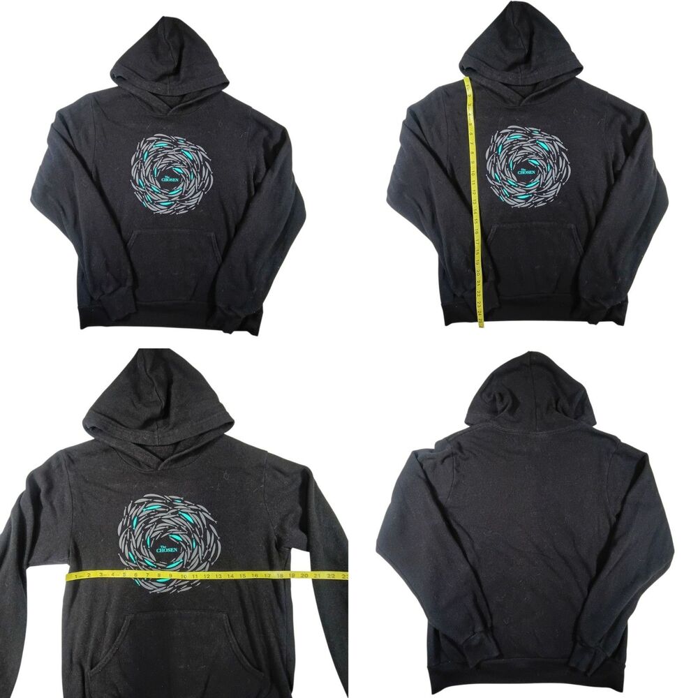 The Chosen Fish School Graphic Mens Medium Pullover Hoodie Sweatshirt Black